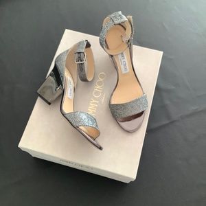 Jimmy Choo Gunmetal Ankle Strap Heels
